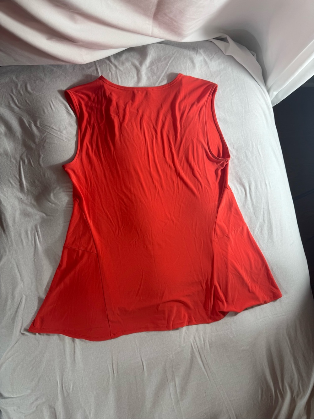 Chaus New York Red Sleeveless Tank Top Shoulder Zip XL Contemporary Business